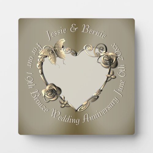 Photo for 8th19th Wedding Anniversary Rose Heart Plaque