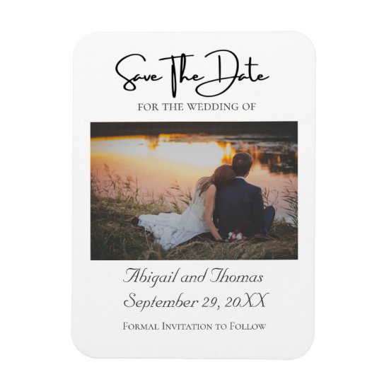 Photo Formal Elegant Modern Trendy  Save The Date Magnet