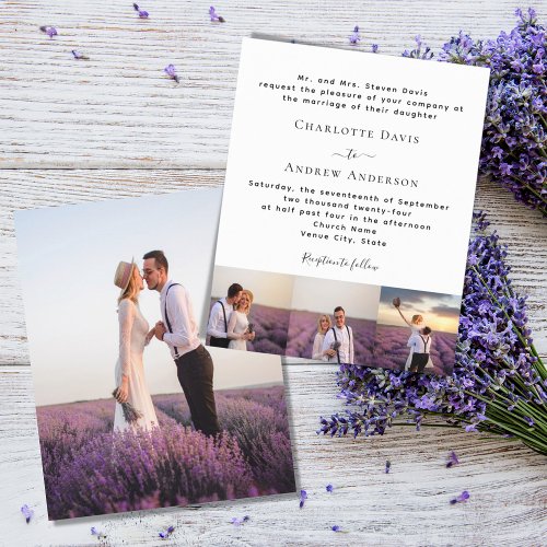 Photo formal simple budget wedding invitation
