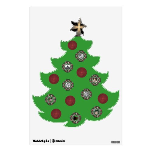 Photo Fractal Ornaments on Christmas Tree Wall Decal