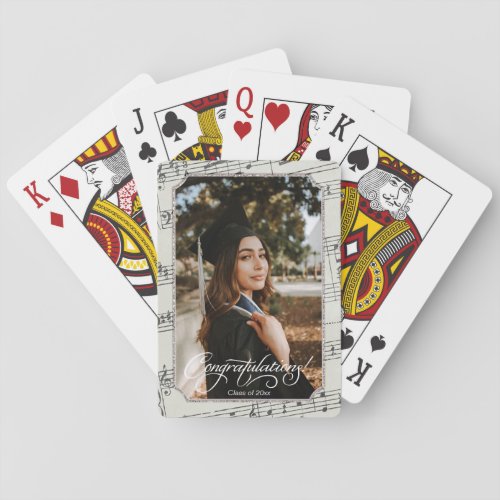 Photo Frame for Graduate with Music Degree Playing Cards