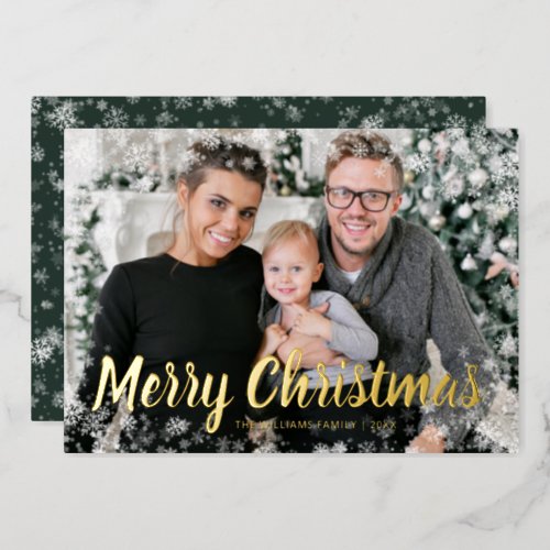 Photo Frame Gold Foil Holiday Card