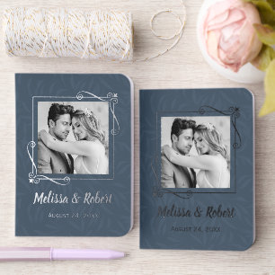 Photo Frame on Gray Wedding Foil Vow Books