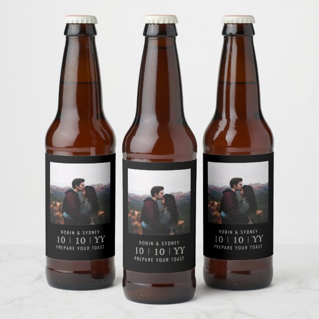 Photo Frame | Save The Date | Beer Label | Black (Bottles)