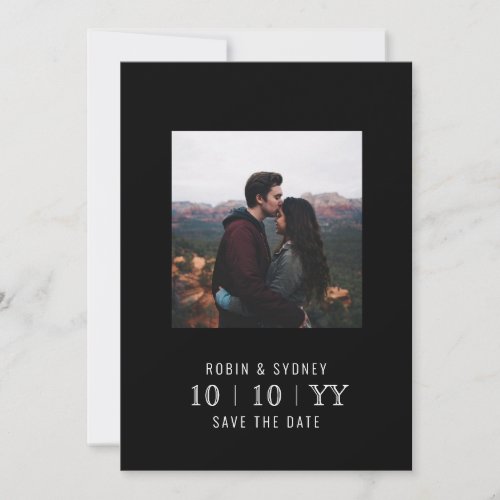 Photo Frame  Save the Date  Flat  Black