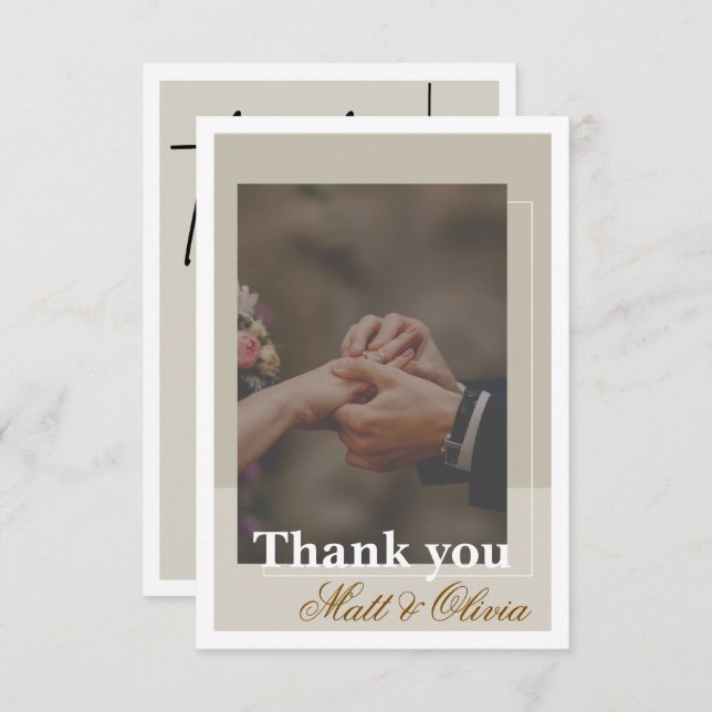 Photo Frame Wedding Thank You Card (Front/Back)
