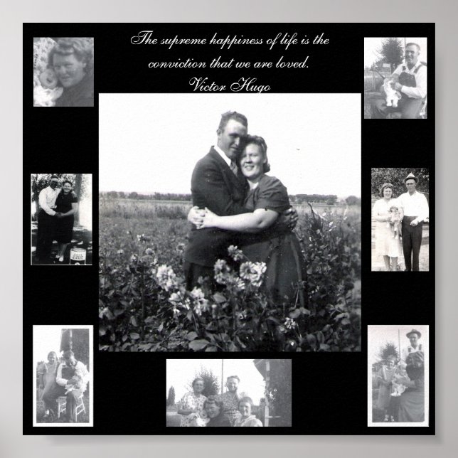 Photo Frame with Center Photo | Love Quote Poster (Front)