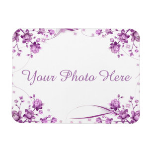 Photo Frame with Flowers Magnet