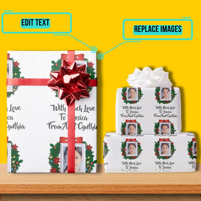 Photo Frame with Wreath Wrapping Paper (Please enjoy our design and see the others in the collection.)