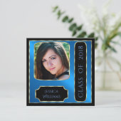 Photo Framed Graduation Double Sided Invitation (Standing Front)