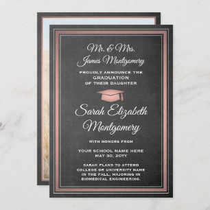 Photo From Parents Chalkboard and Pink Graduation Announcement