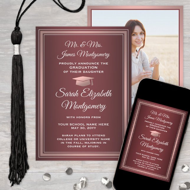 Photo From Parents Graduation Burgundy Red & Pink Announcement (Creator Uploaded)