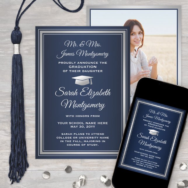 Photo From Parents Navy Blue and White Graduation Announcement (Creator Uploaded)