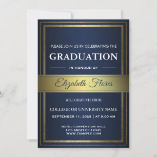 Photo From Parents Navy Gold and White Graduation Announcement