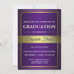 Photo From Parents Purple Gold & White Graduation Announcement