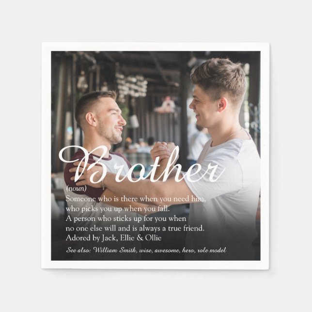 Photo Fun Cool Best Brother Ever Definition Napkins (Front)