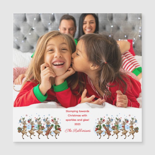 Photo Fun Marching Stomping Christmas Reindeers  (Front)