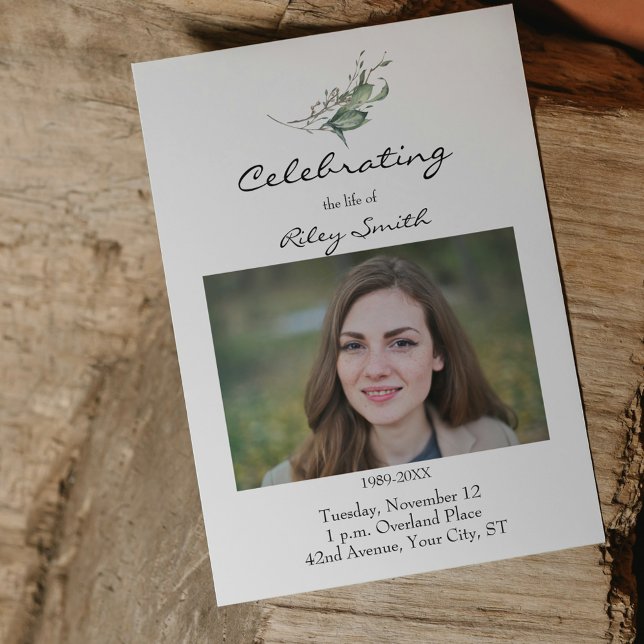 Photo Funeral Celebration of Life Invitation (Photo Funeral Celebration of Life Invitation
)