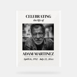 Photo Funeral Celebration Of Life Memorial  Acrylic Sign