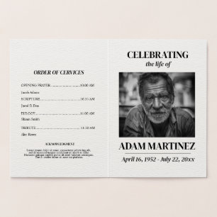 Photo Funeral Celebration Of Life Memorial Foil Card