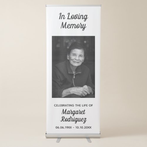 Photo Funeral In Loving Memory Celebration Of Life Retractable Banner