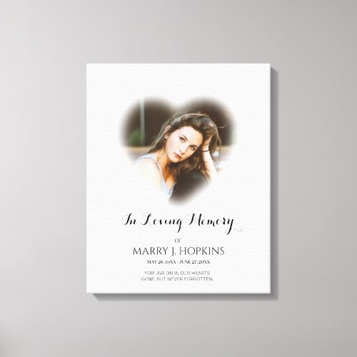 Photo Funeral In Loving Memory Memorial Keepsake Canvas Print