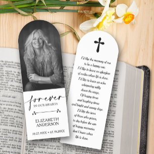 Photo Funeral Memorial Forever in our Hearts Bookmarks