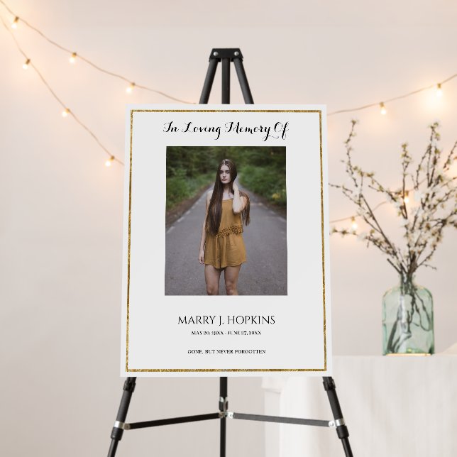 Photo Funeral Memorial Glitter Frame Sympathy Foam Board (In Situ (Stand))