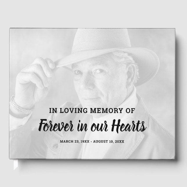 Photo Funeral Memorial Guest Book (Front)