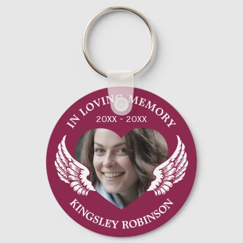 Photo Funeral Memorial Keepsake Keychain