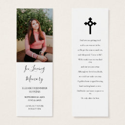 Photo Funeral Memorial Poem Bookmark Card
