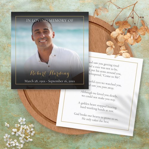 Photo Funeral Memorial Prayer Poem Cards