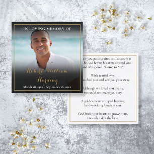 Photo Funeral Memorial Prayer Poem Cards