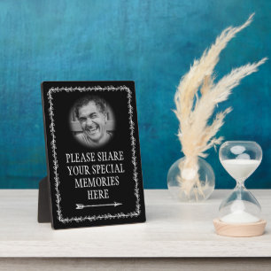 Photo Funeral Memory Table Plaque
