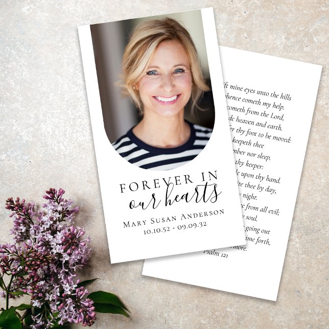 Photo Funeral Prayer Card Forever in Our Hearts  (Creator Uploaded)