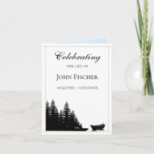 Photo Funeral Program Black White Bible Verse