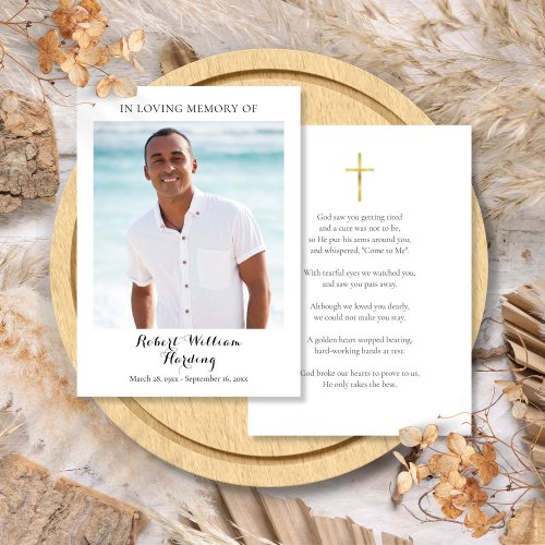 Photo Funeral Sympathy Memorial Prayer Cards