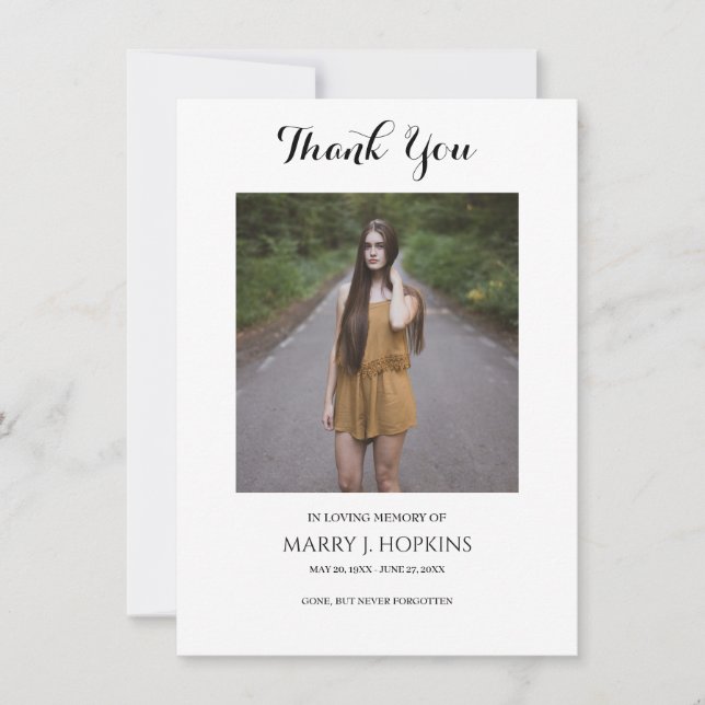 Photo Funeral Thank You Cards (Front)