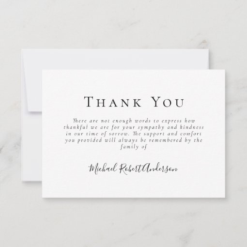 Photo Funeral Thank You Note Card | Zazzle