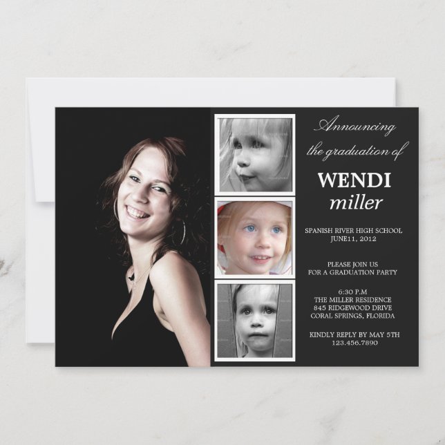 Photo gaduation party invitation (Front)