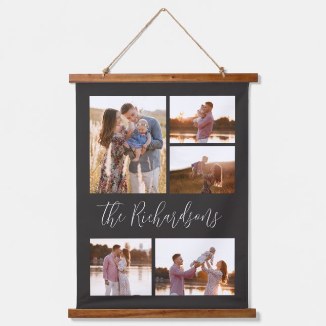 Photo Gallery of Five With Caption Wall Tapestry (Front)