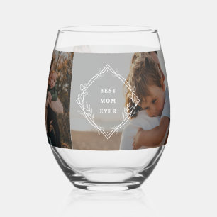 Photo Gallery Personalized for Mom Stemless Wine Glass