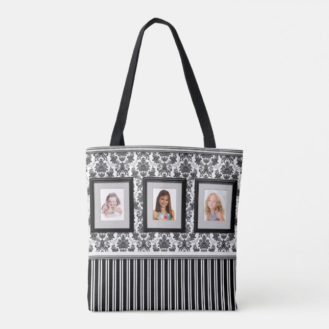 Photo Gallery Tote with Black and White Background Bag (Back)