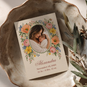 Photo Garden Bouquet Birth Announcement