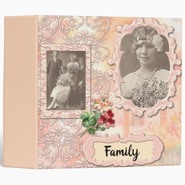Photo Genealogy Shabby Chic Binder (Front/Spine)