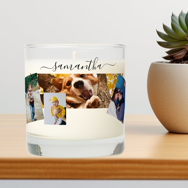 Photo Gift Custom Script Personalized Name Scented Candle (Creator Uploaded)