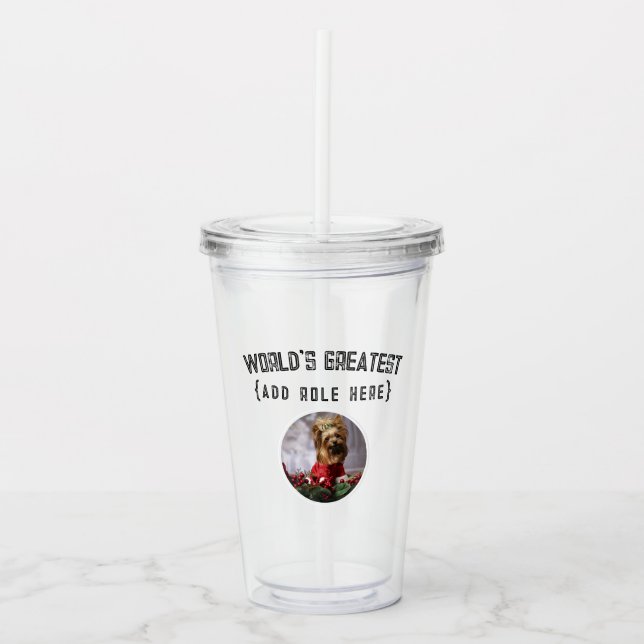 Photo Gift Family Mom Dad Grandma Grandpa  Acrylic Tumbler (Front)