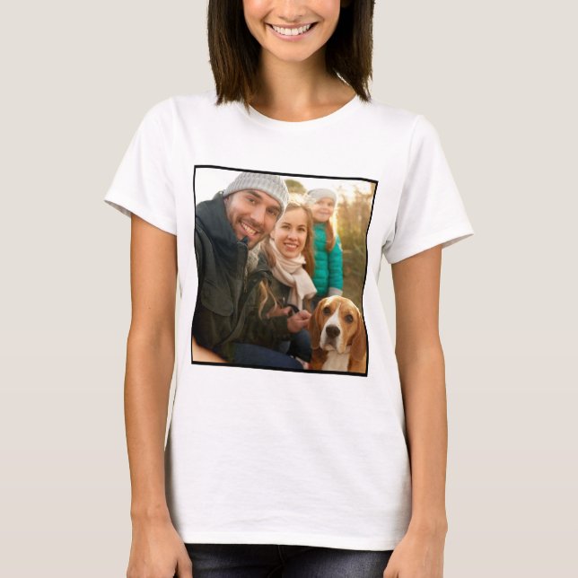Photo Gift | Modern Personalized Family Photo T-Shirt (Front)