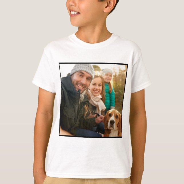 Photo Gift | Modern Personalized Family Photo T-Shirt (Front)