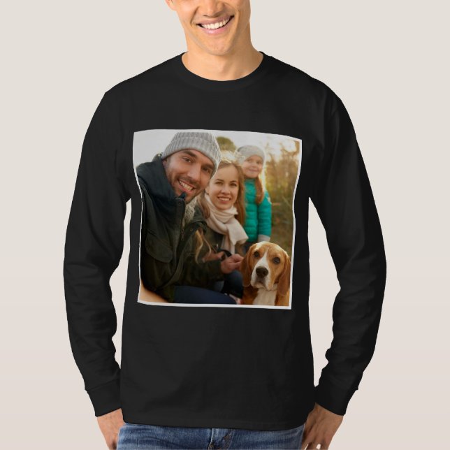 Photo Gift | Modern Personalized Family Photo T-Shirt (Front)